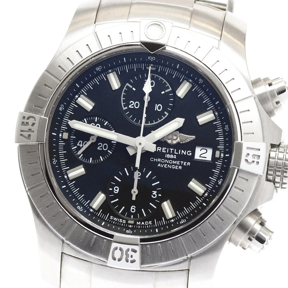 BREITLING AVENGER CHRONOGRAPH DATE AUTOMATIC WATCH: BREITLING Avenger chronograph Date Automatic Watch Brand: BREITLING Type: Wristwatch Material: Band Material Stainless Steel, Case Material Stainless Steel / Stainless Steel Color: Band Color Silve