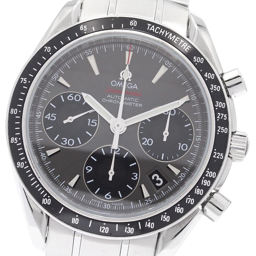 OMEGA SPEEDMASTER CHRONOGRAPH AUTOMATIC WATCH: OMEGA Speedmaster Chronograph Automatic Watch Brand: OMEGA Type: Wristwatch Material: Band Material Stainless Steel, Case Material Stainless Steel / Stainless Steel Color: Band Color Silver, Dial C