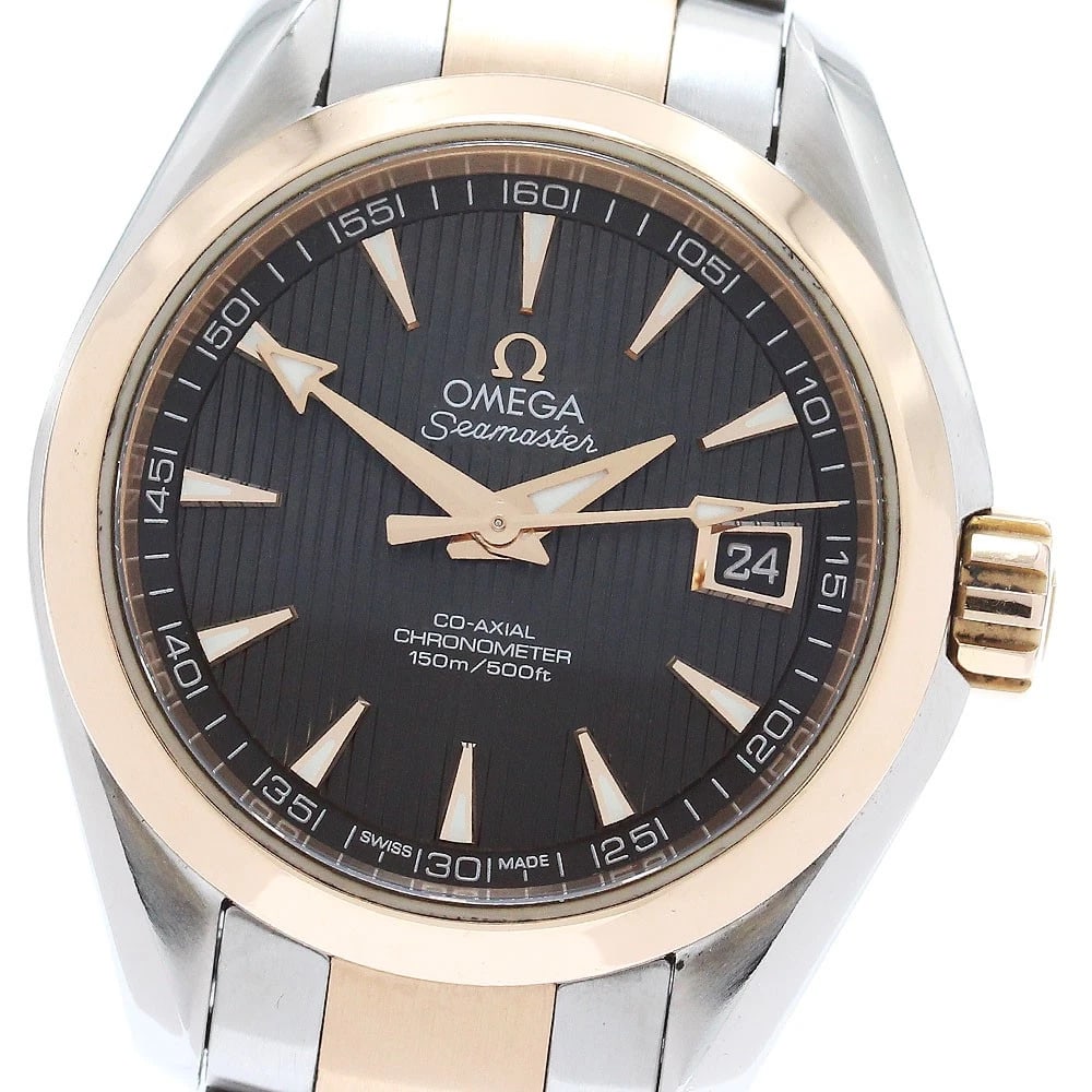 OMEGA SEAMASTER AQUA TERRA CO-AXIAL SS/PG AT LADIES: OMEGA Seamaster Aqua Terra Co-Axial SS/PG AT Ladies Brand: OMEGA Type: Wristwatch Material: Band Material Stainless Steel/PG, Case Material Stainless Steel / Stainless Steel Color: Band Color