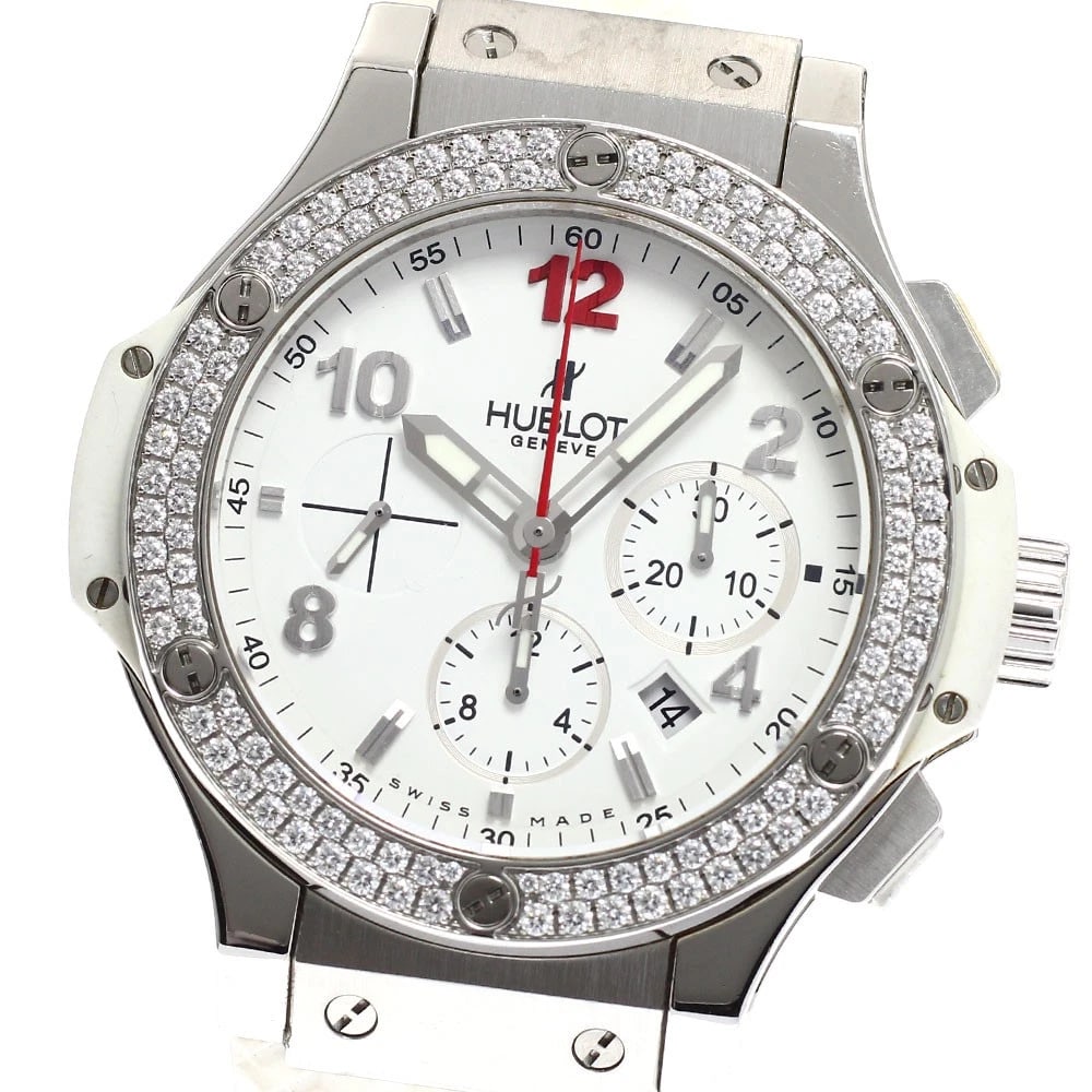 HUBLOT BIG BANG WHITE DIAL AUTOMATIC WATCH: HUBLOT big Bang white Dial Automatic Watch Brand: HUBLOT Type: Wristwatch Material: Band Material rubber, Case Material Stainless Steel / rubber Color: Band Color white, Dial Color white, Case Color S