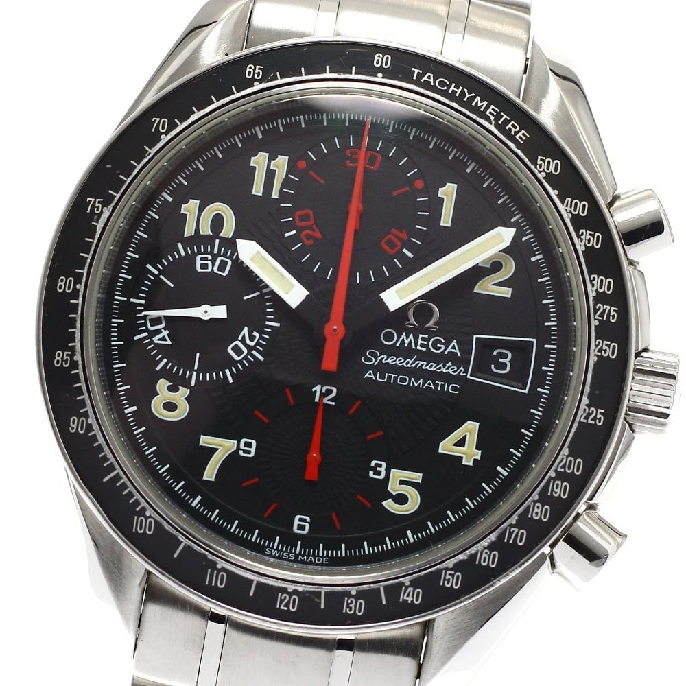 OMEGA SPEEDMASTER CHRONOGRAPH AUTOMATIC WATCH: OMEGA Speedmaster Chronograph Automatic Watch Brand: OMEGA Type: Wristwatch Material: Band Material Stainless Steel, Case Material Stainless Steel / Stainless Steel Color: Band Color Silver, Dial C