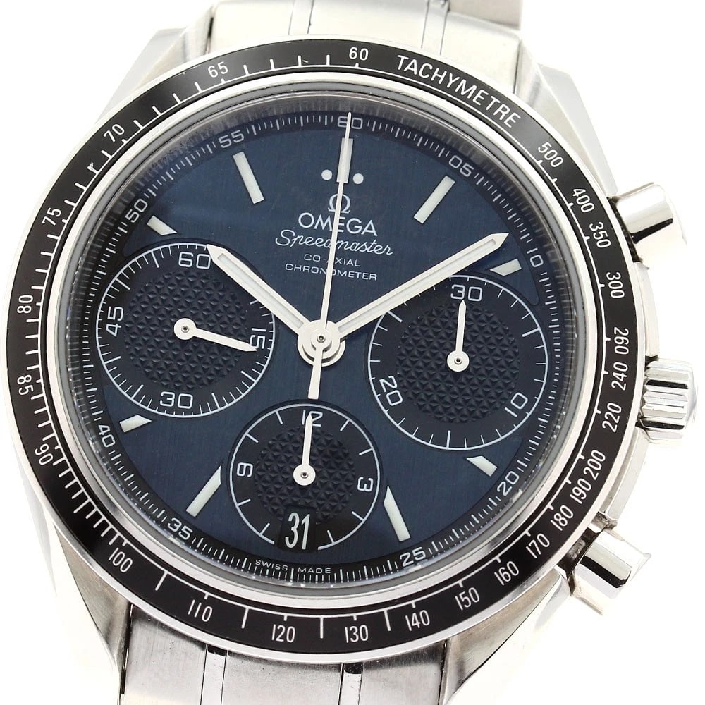 OMEGA SPEEDMASTER RACING CHRONOGRAPH AUTOMATIC: OMEGA Speedmaster Racing Chronograph Automatic Brand: OMEGA Type: Wristwatch Material: Band Material Stainless Steel, Case Material stainless Steel /stainless steel Color: Band Color Silver, Dial C