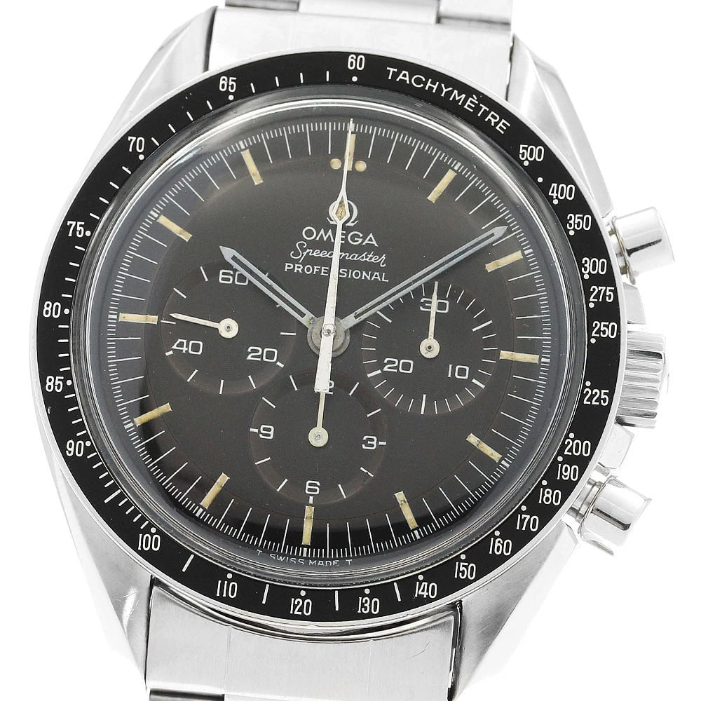 OMEGA SPEEDMASTER PROFESSIONAL MOON WATCH: OMEGA Speedmaster Professional Moon Watch Brand: OMEGA Type: Wristwatch Material: Band Material Stainless Steel, Case Material Stainless Steel / Stainless Steel Color: Band Color Silver, Dial