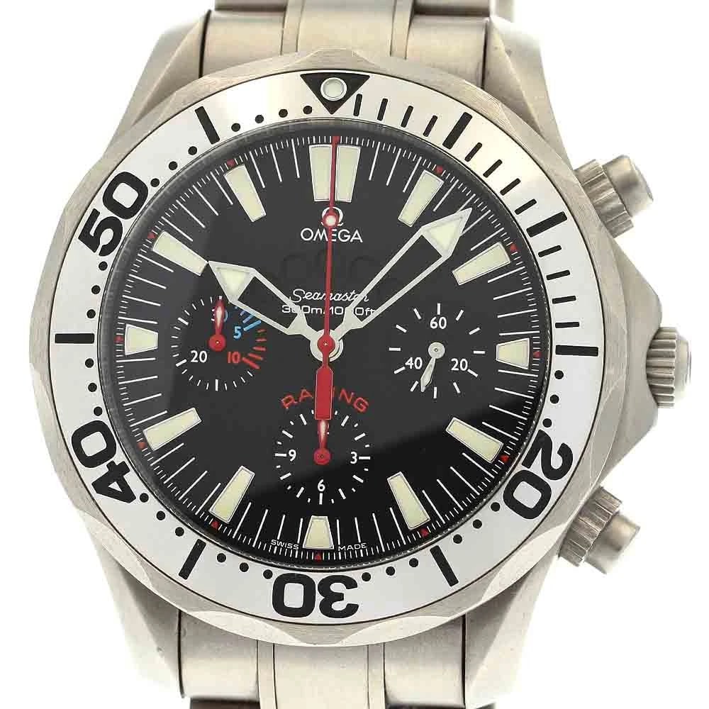 OMEGA SEAMASTER CHRONOGRAPH AUTOMATIC: OMEGA Seamaster Chronograph Automatic Brand: OMEGA Type: Wristwatch Material: Band Material titanium, Case Material titanium Color: Band Color Silver, Dial Color black, Case Color Silver Size: Case