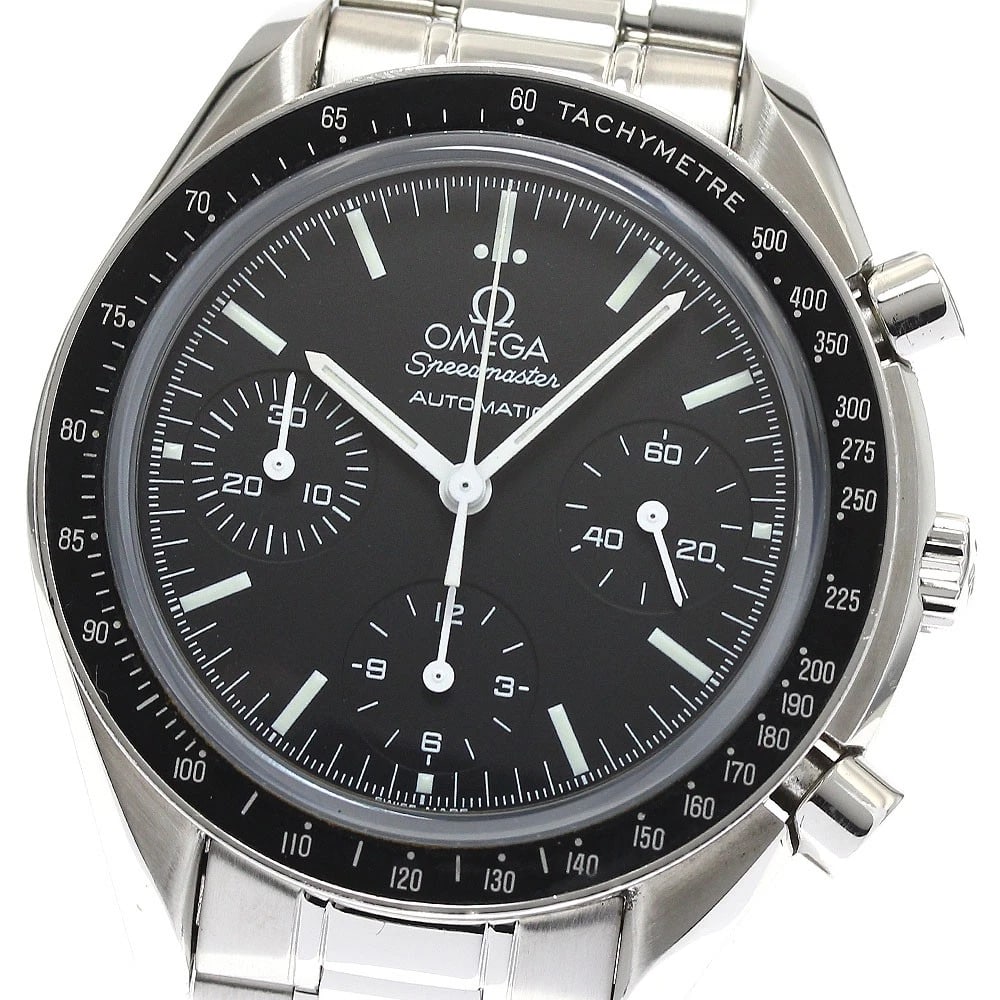 OMEGA SPEEDMASTER CHRONOGRAPH BLACK DIAL AUTOMATIC WATCH: OMEGA Speedmaster Chronograph black Dial Automatic Watch Brand: OMEGA Type: Wristwatch Material: Band Material Stainless Steel, Case Material Stainless Steel / Stainless Steel Color: Band Color Sil