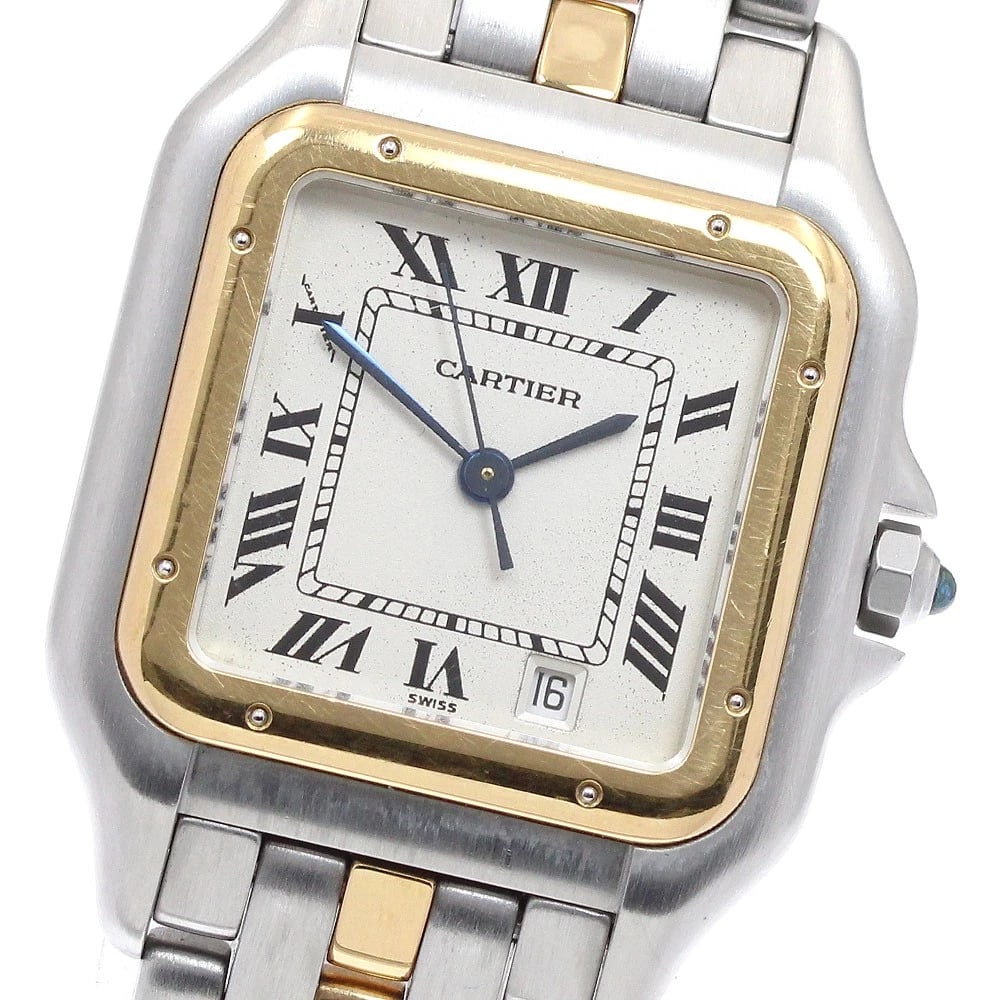 CARTIER PANTHEREMM BEIGE DIAL WATCH: CARTIER PANTHEREMM beige Dial Watch Brand: CARTIER Type: Wristwatch Material: Band Material Stainless Steel/YG, Case Material Stainless Steel/YG / Stainless Steel/YG Color: Band Color Silver /