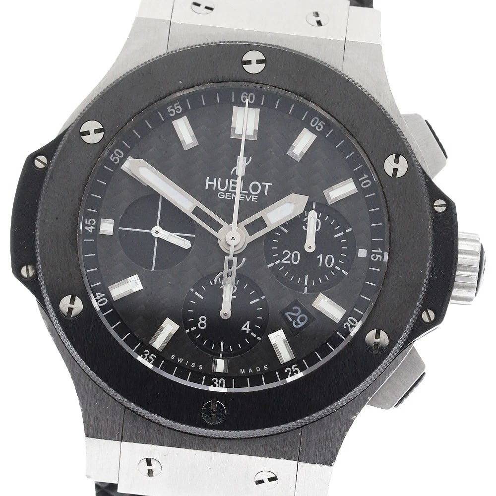 HUBLOT BIG BANG BLACK AUTOMATIC WATCH: HUBLOT Big Bang black Automatic Watch Brand: HUBLOT Type: Wristwatch Material: Band Material rubber, Case Material Stainless Steel / rubber Color: Band Color black, Dial Color black, Case Color Sil