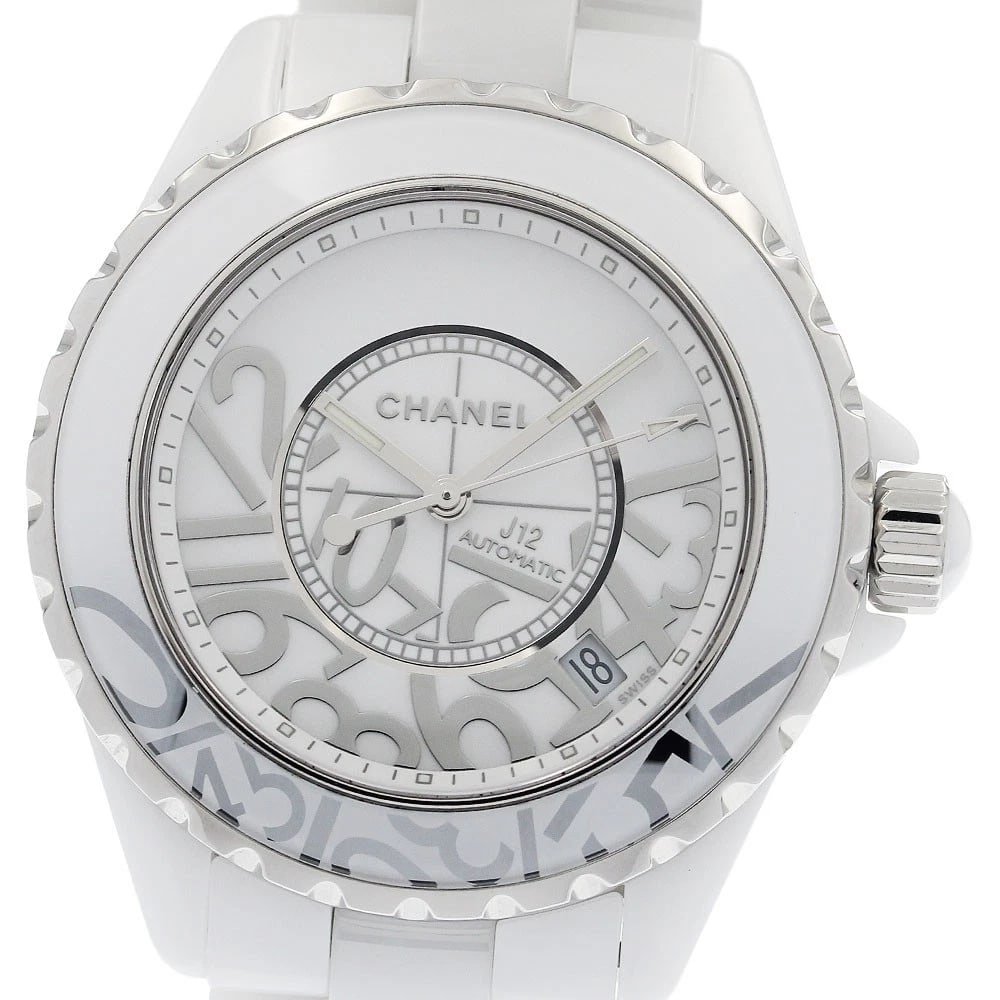 CHANEL J12 GRAFFITI LIMITED TO WHITE CERAMIC AUTOMATIC MEN'S: CHANEL J12 Graffiti Limited to White ceramic Automatic Men's Brand: CHANEL Type: Wristwatch Material: Band Material Ceramic / Stainless Steel, Case Material Ceramic / Stainless Steel / Ceramic / Stain