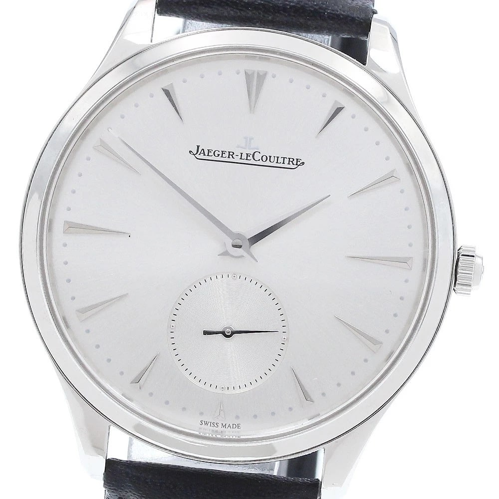 JAEGER-LECOULTRE WATCH: JAEGER-LECOULTRE Watch Brand: JAEGER-LECOULTRE Type: Wristwatch Material: Band Material leather, Case Material Stainless Steel / ceramic / leather Color: Band Color black, Dial Color Silver,