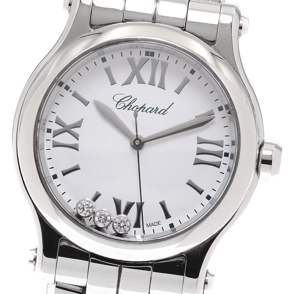CHOPARD HAPPY SPORTS DIAMOND WHITE WATCH: Chopard Happy sports diamond white Watch Brand: Chopard Type: Wristwatch Material: Band Material Stainless Steel, Case Material Stainless Steel / Stainless Steel Color: Band Color Silver, Dial