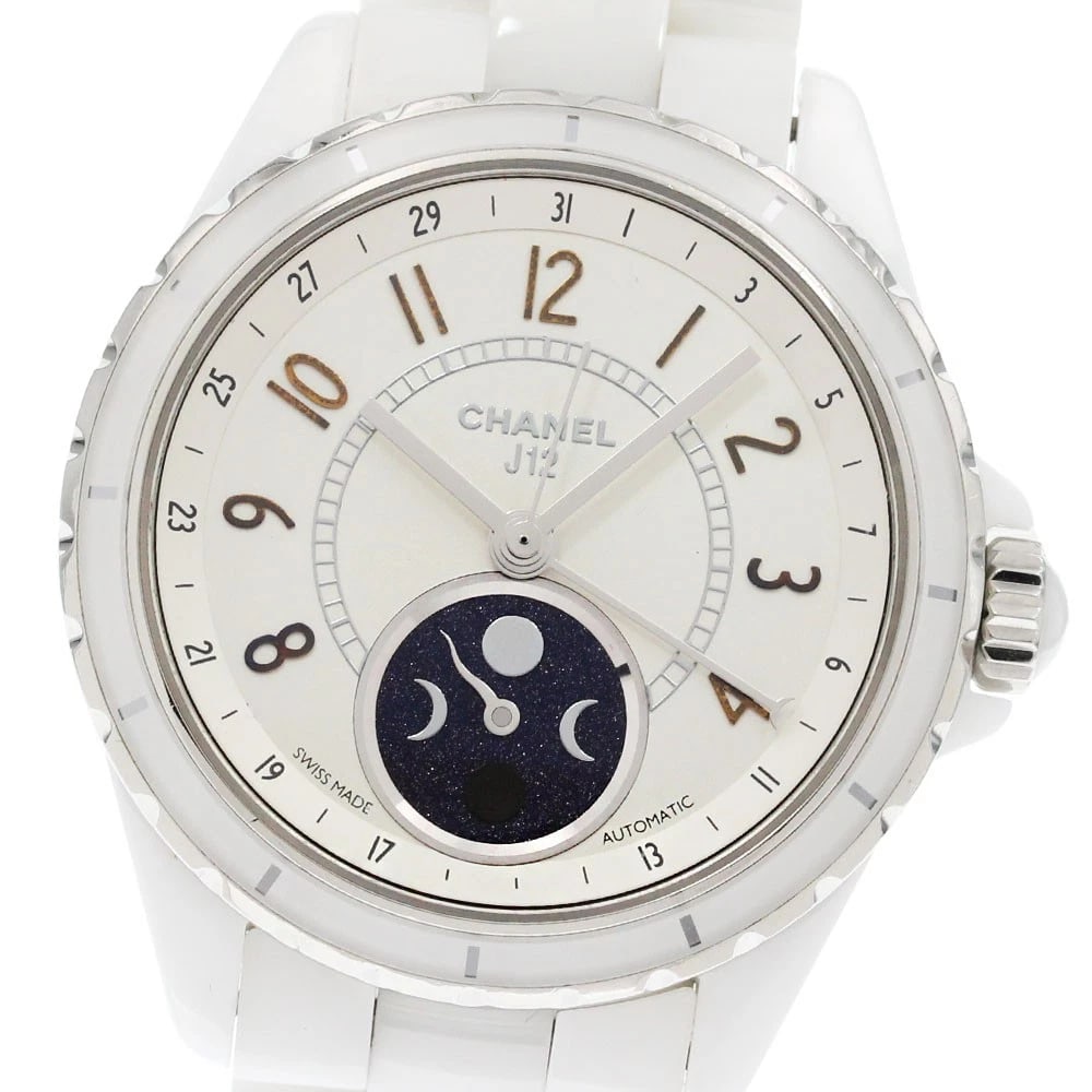 CHANEL FARS DE LUNE MOON PHASE WHITE DIAL AUTOMATIC WATCH (1 of 3)