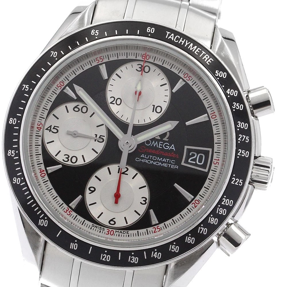 OMEGA SPEEDMASTER DATE CHRONOGRAPH AUTOMATIC WATCH: OMEGA Speedmaster Date Chronograph Automatic Watch Brand: OMEGA Type: Wristwatch Material: Band Material Stainless Steel, Case Material Stainless Steel / Stainless Steel Color: Band Color Silver, D