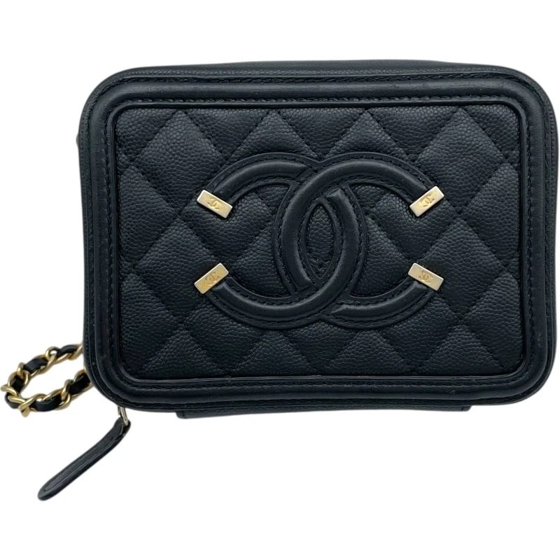 CHANEL CC FIGLEY CHAINSHOULDER SHOULDER BAG: CHANEL CC Figley ChainShoulder Shoulder Bag Brand: CHANEL Type: Shoulder Bag Material: caviar Color: Black GD Hardware Size: W5.9 x H3.9x D2.2inch Accessories: None Accessories Notice: When