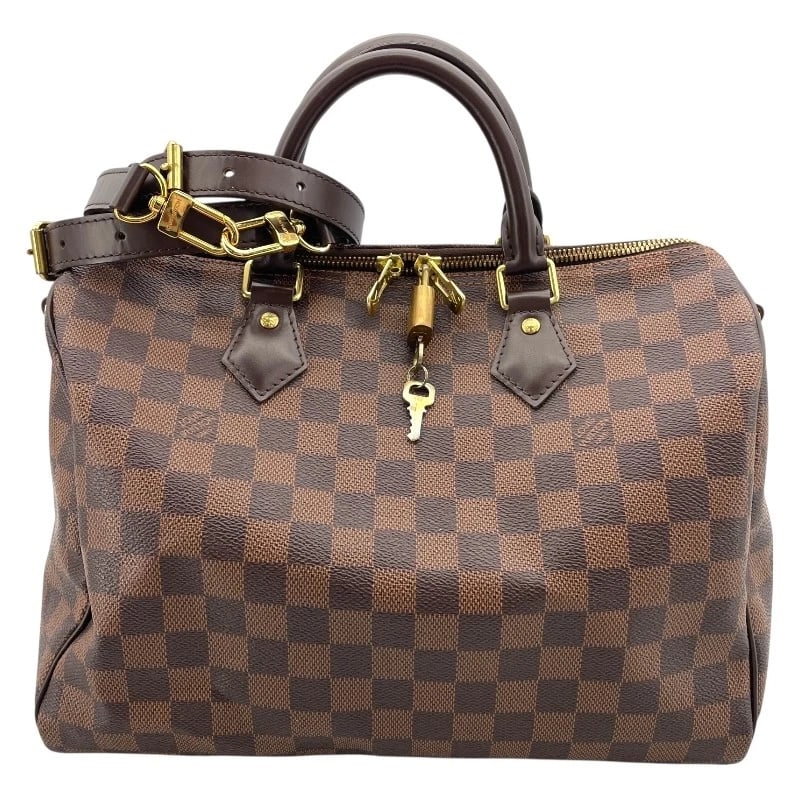 LOUIS VUITTON SPEEDY BANDRIERE 30 HANDBAG: LOUIS VUITTON Speedy Bandriere 30 Handbag Brand: LOUIS VUITTON Type: Handbag Material: Damier Canvas Color: Brown Size: W11.8 x H8.3x D6.7inch Accessories: None Accessories Notice: When pu