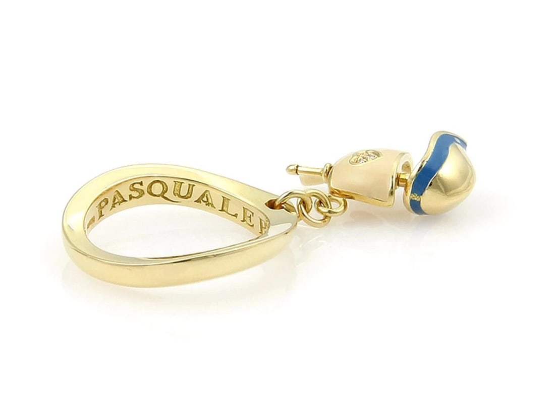PASQUALE BRUNI 18K GOLD ENAMEL & DIAMOND BOAT CHARM RING (1 of 5)