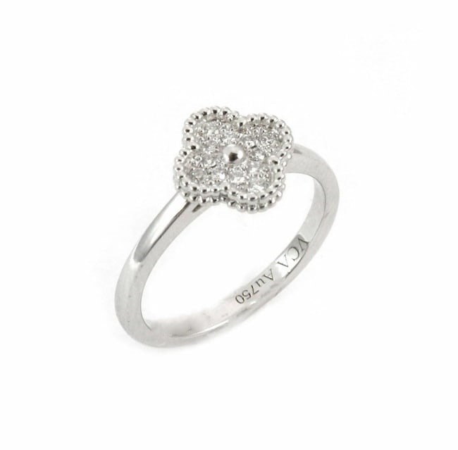 VAN CLEEF & ARPELS SWEET DIAMOND 18K WHITE GOLD RING (1 of 2)