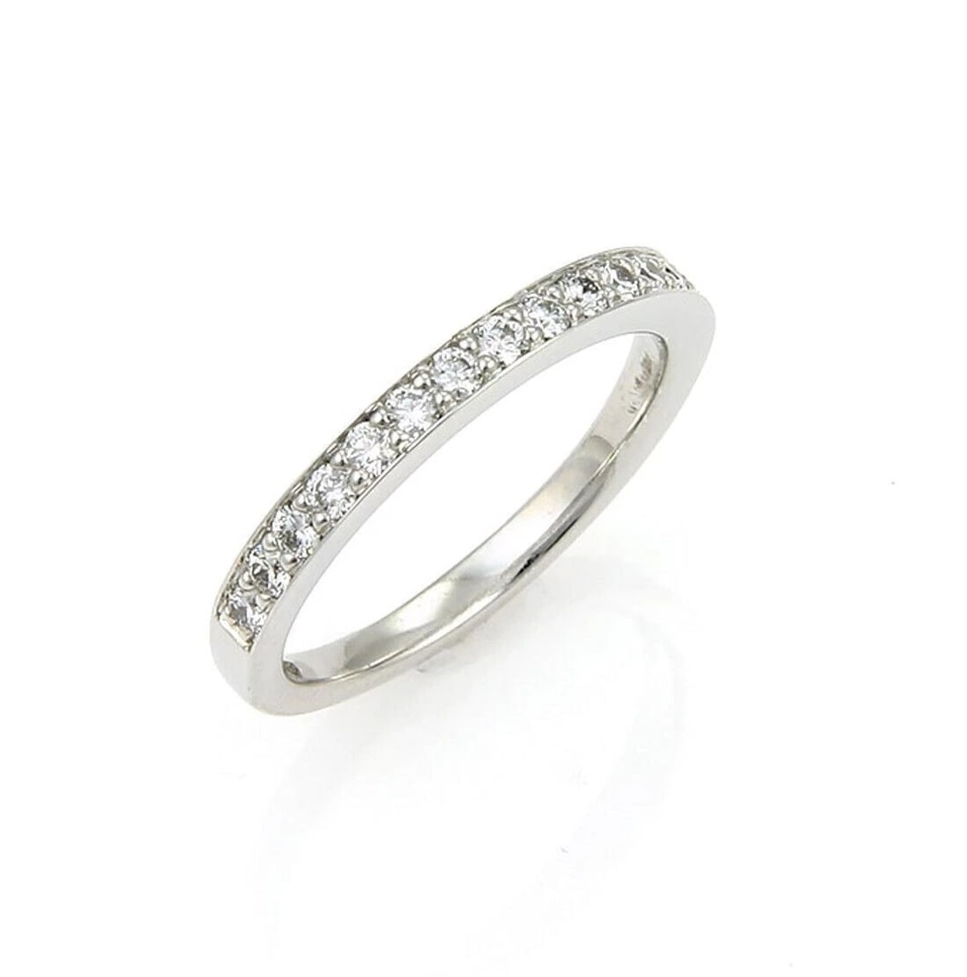 HEARTS ON FIRE DIAMOND WEDDING BAND RING 18K WHITE GOLD (1 of 4)