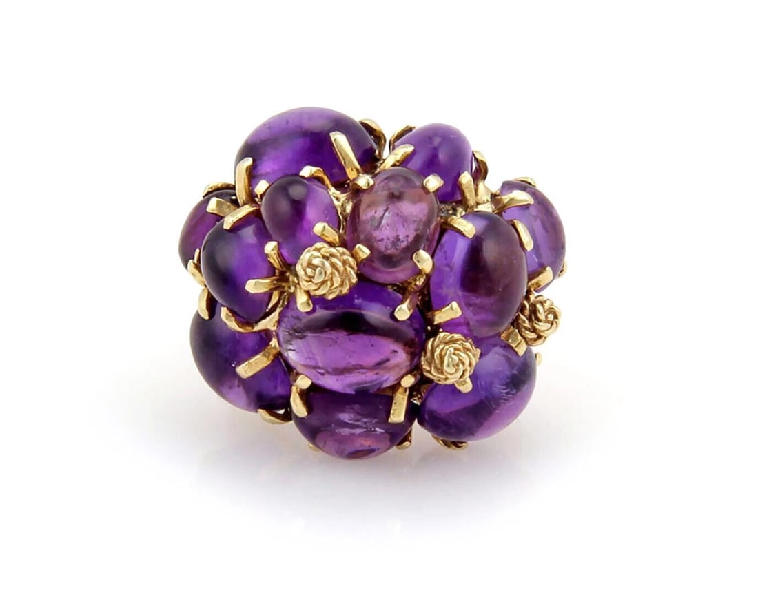 AMETHYST CABOCHON CLUSTER RING (1 of 3)