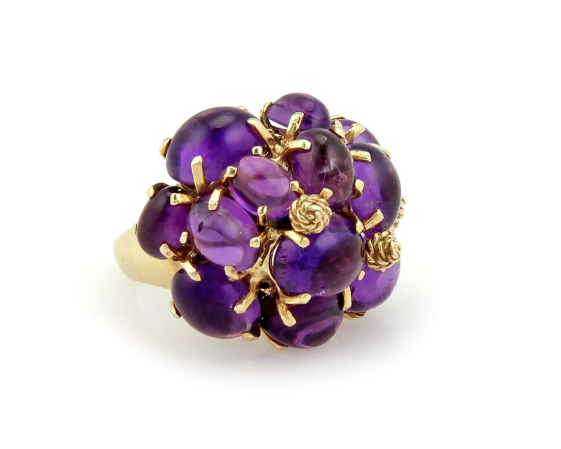AMETHYST CABOCHON CLUSTER RING - 3