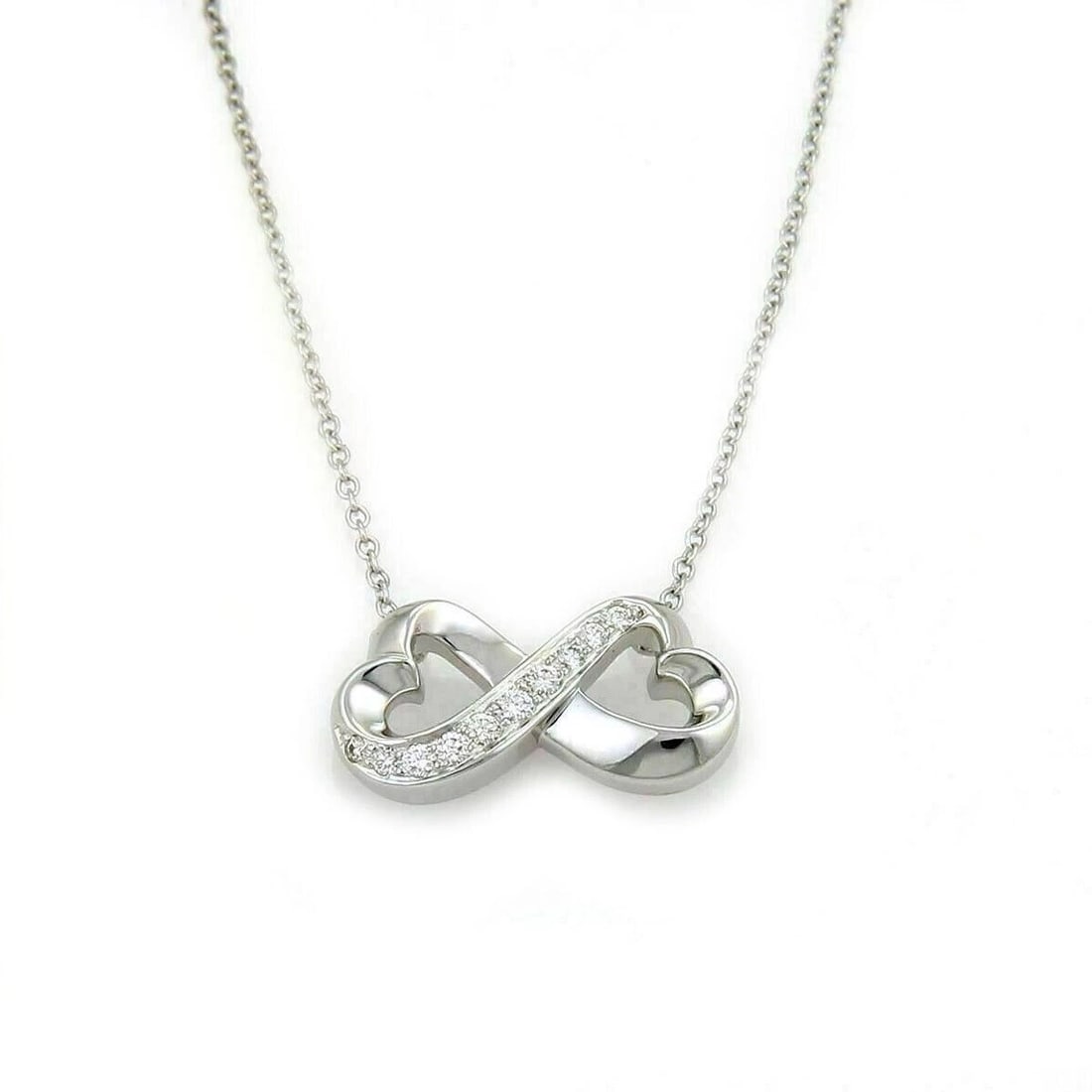 TIFFANY & CO. PICASSO DIAMOND HEART PENDANT NECKLACE: Tiffany & Co. Picasso Diamond Heart Pendant Necklace Brand: Tiffany & Co. Type: Necklace Material: 18k White Gold Color: White Size: Measurements: Total length 16.5" long Pendant: 18mm long x