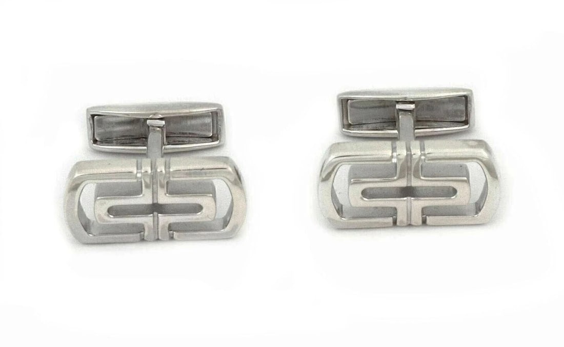 BVLGARI PARENTESI STERLING SILVER LONG TOP CUFFLINKS (1 of 5)
