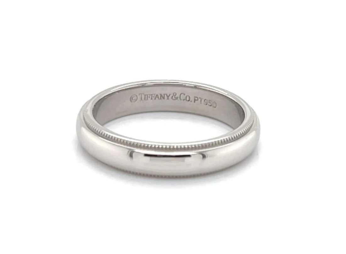 TIFFANY & CO. PLATINUM WIDE DOUBLE WEDDING BAND RING (1 of 3)