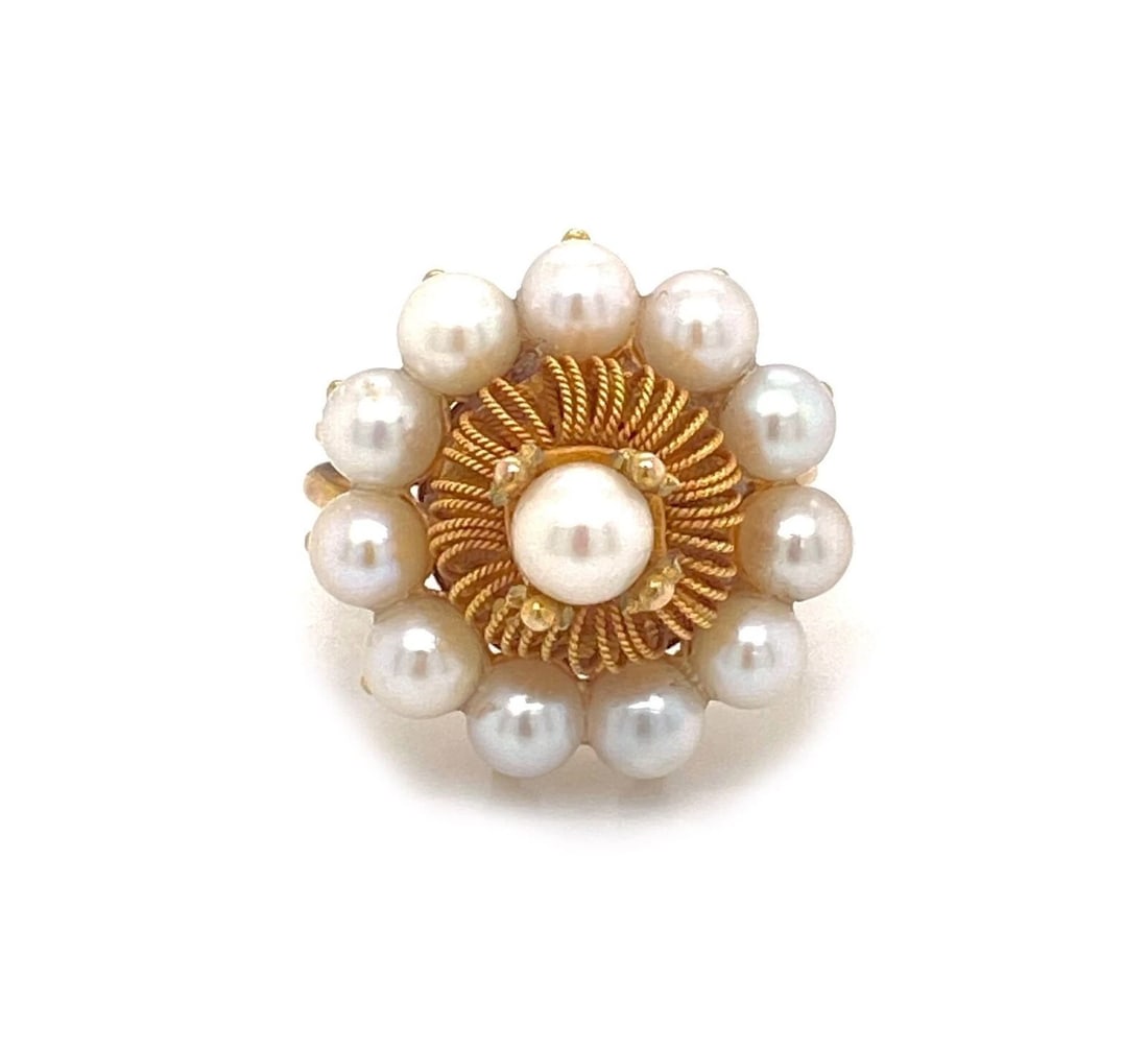 PEARL 14K YELLOW GOLD HAREM RING: Pearl 14k Yellow Gold Harem Ring Brand: Unbranded Type: Ring Material: 14k Yellow Gold Color: Yellow Size: 5.5 US Accessories: None Accessories Notice: When purchasing pre-owned goods, please