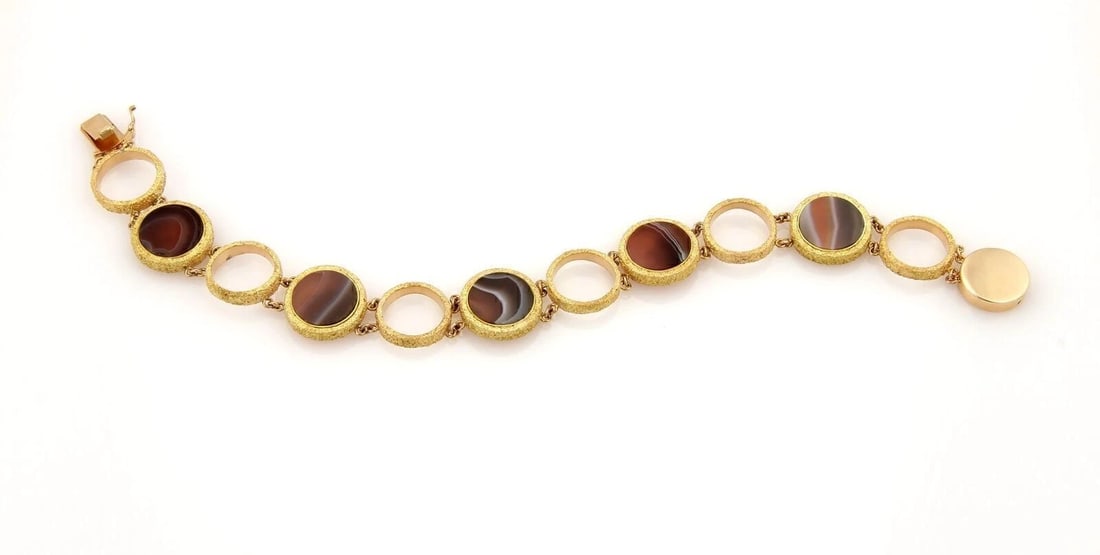 AGATE CIRCLE LINK BRACELET - 2