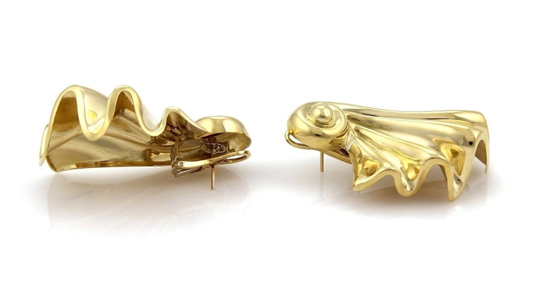 LARGE SHELL CURLED EARRINGS - 2