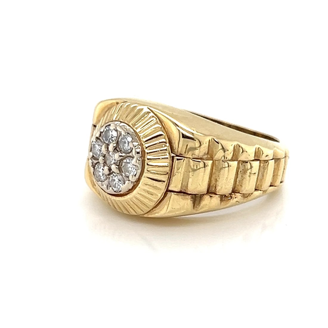 DIAMOND LINK ROUND TOP RING - 2