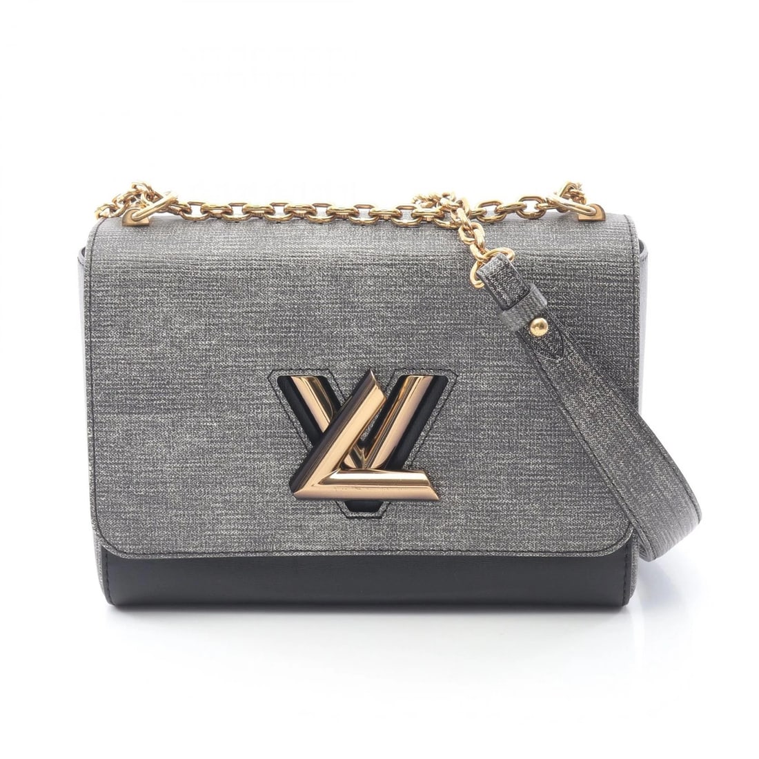 LOUIS VUITTON TWIST MM CHAIN SHOULDER BAG: LOUIS VUITTON Twist MM Chain Shoulder Bag Brand: LOUIS VUITTON Type: Shoulder Bag Material: Exterior Material leather Color: Exterior Color Black Size: H:17cm x W:23cm x D:9cm (H:6.7" x W:9.1"