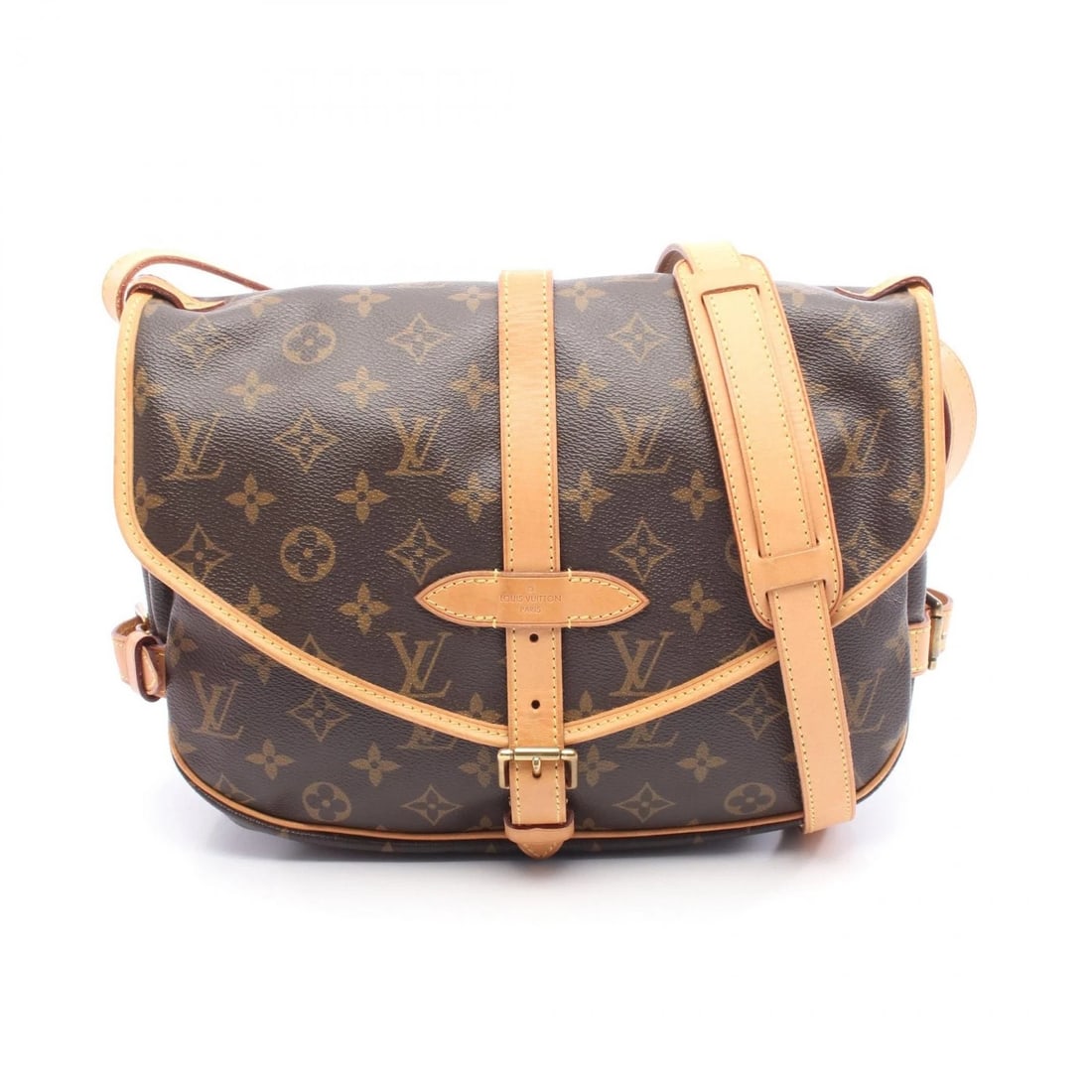 LOUIS VUITTON SAUMUR 30 SHOULDER BAG: LOUIS VUITTON Saumur 30 Shoulder Bag Brand: LOUIS VUITTON Type: Shoulder Bag Material: Exterior Material Monogram × PVC coated canvas × leather Color: Exterior Color Brown??ish colors Size: (H:8