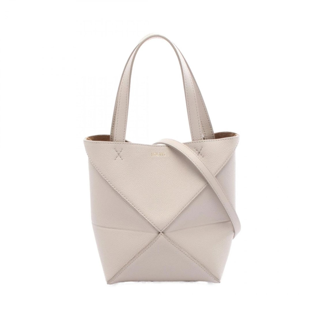 LOEWE PUZZLEFOLD 2WAY MINI SHOULDER TOTE HANDBAG: LOEWE Puzzlefold 2Way Mini Shoulder Tote Handbag Brand: LOEWE Type: Handbag Material: Exterior Material leather Color: Exterior Color Gray Size: H:20cm x W:16cm x D:9cm (H:7.9" x W:6.3" x