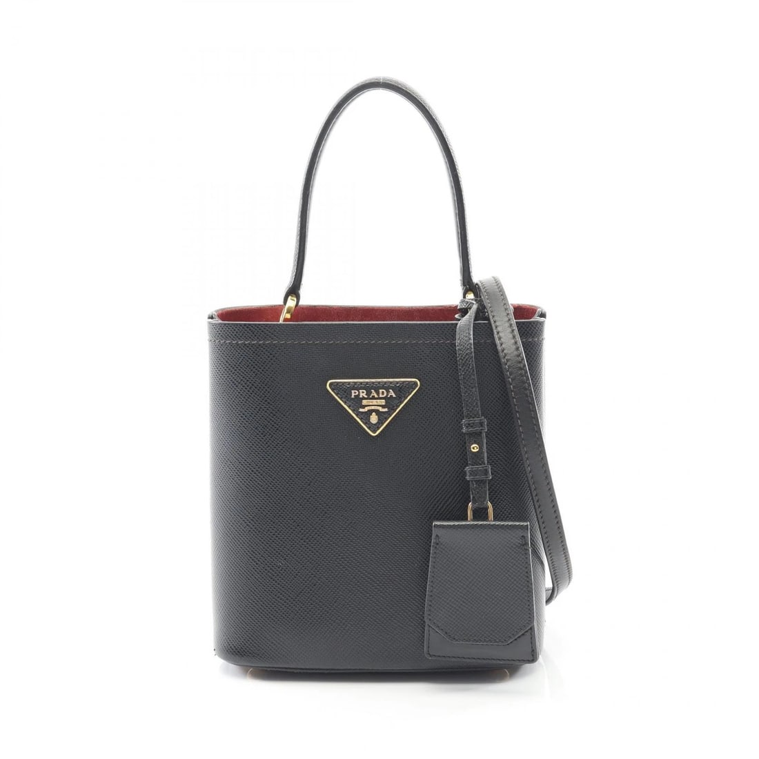 PRADA SAFFIANO CUIR+C PANNIERS SHOULDER CROSSBODY HANDBAG: PRADA SAFFIANO CUIR+C panniers shoulder crossbody Handbag Brand: PRADA Type: Handbag Material: Exterior Material Saffiano leather Color: Exterior Color Black Size: H:18cm x W:17cm x D:11cm (H:7.1"