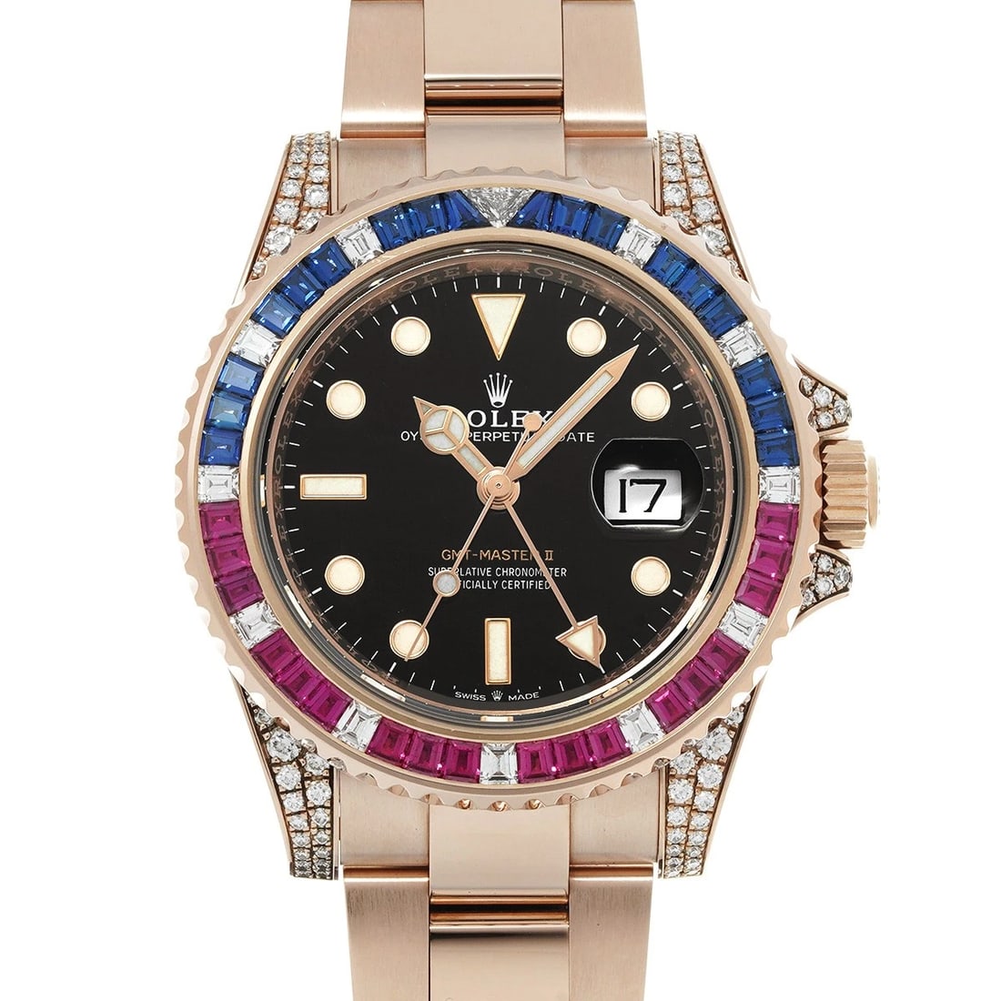 ROLEX MASTER BLACK WATCH: ROLEX Master black WATCH Brand: ROLEX Type: Wristwatch Material: Band Material Everrose gold, Case Material Everrose gold Color: Dial Color black Size: ??Case? H/about 40mm W/about 40mm D/about 12.2mm