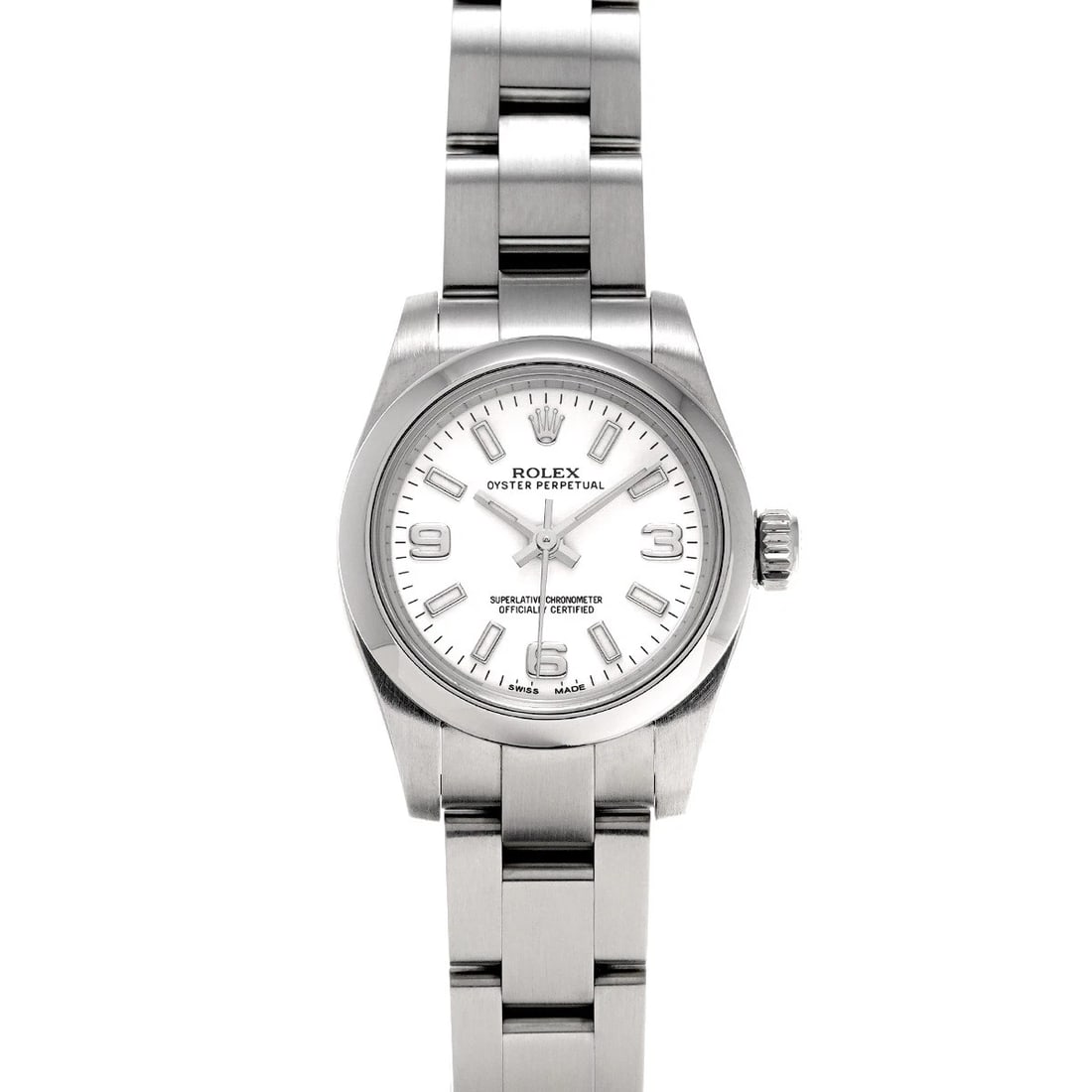 ROLEX OYSTER PERPETUAL WHITE WATCH (1 of 4)