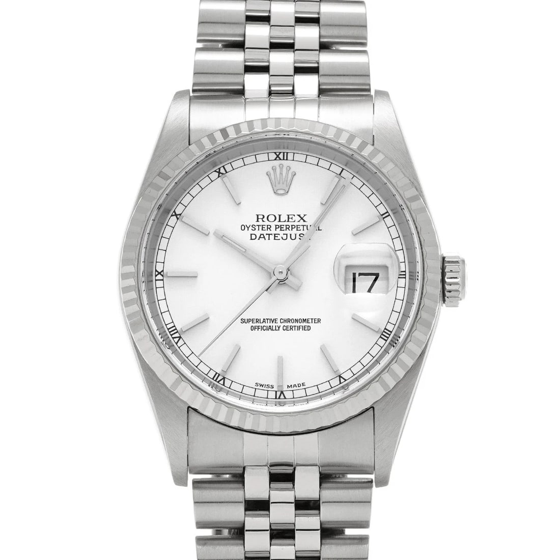 ROLEX DATEJUST WHITE WATCH: ROLEX Datejust white WATCH Brand: ROLEX Type: Wristwatch Material: Band Material Stainless steel, Case Material Stainless steel Color: Dial Color white Size: ??Case? H/about 36mm W/about 36mm D/ab