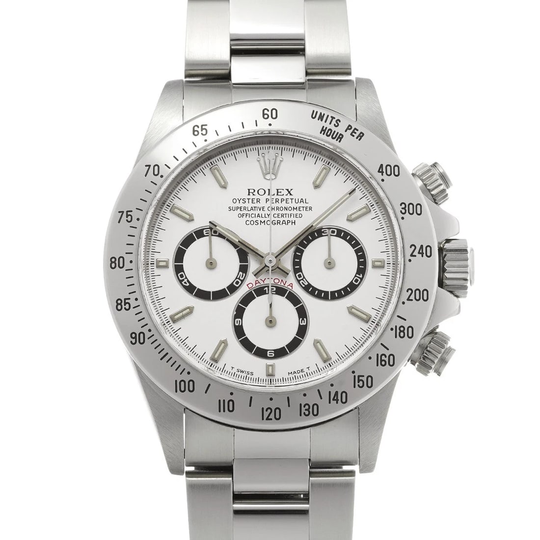 ROLEX COSMOGRAPH DAYTONA WHITE WATCH: ROLEX Cosmograph Daytona white WATCH Brand: ROLEX Type: Wristwatch Material: Band Material Stainless steel, Case Material Stainless steel Color: Dial Color white Size: ??Case? H/about 40mm