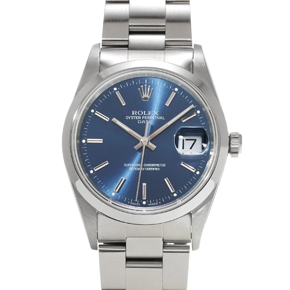 ROLEX OYSTER PERPETUAL DATE BLUE WATCH: ROLEX Oyster Perpetual Date blue WATCH Brand: ROLEX Type: Wristwatch Material: Band Material Stainless steel, Case Material Stainless steel Color: Dial Color blue Size: ??Case? H/about 34mm