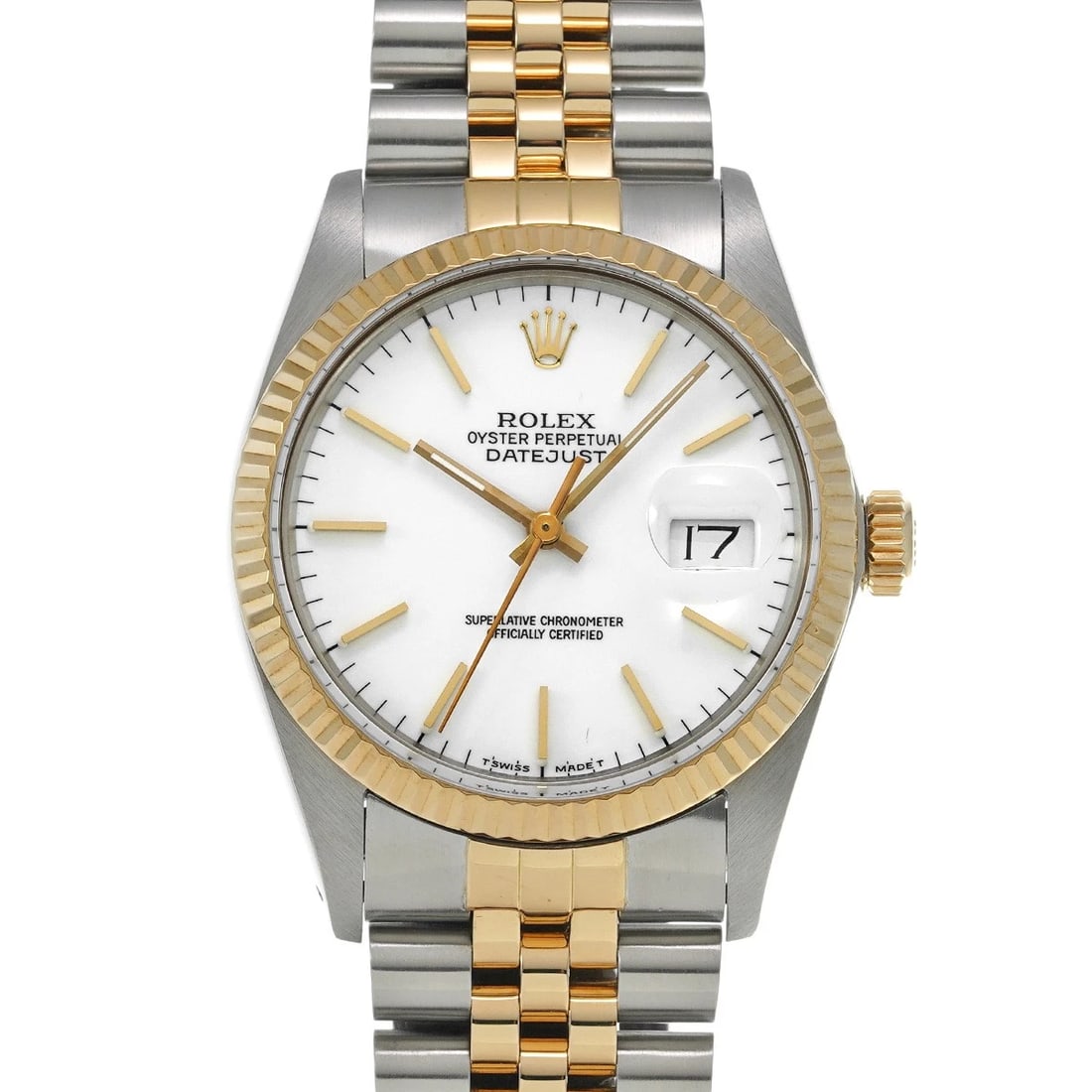ROLEX DATEJUST WHITE WATCH: ROLEX Datejust white WATCH Brand: ROLEX Type: Wristwatch Material: Band Material Stainless steel/Yellow Gold, Case Material Stainless steel Color: Dial Color white Size: ??Case? H/about 36mm W/about 3