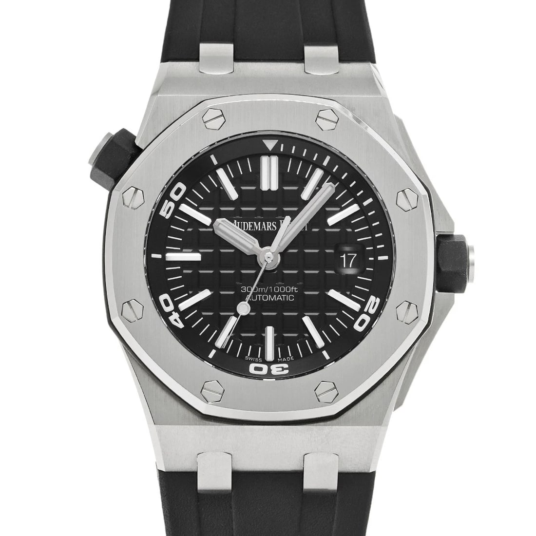 AUDEMARS PIGUET ROYAL OAK BLACK WATCH: AUDEMARS PIGUET Royal Oak black WATCH Brand: AUDEMARS PIGUET Type: Wristwatch Material: Band Material rubber, Case Material Stainless steel Color: Dial Color black Size: ??Case? H/about 42mm W/abo