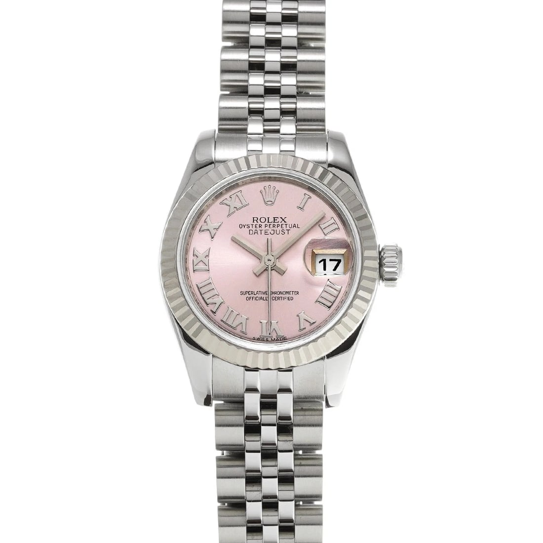 ROLEX DATEJUST PINK WATCH: ROLEX Datejust pink WATCH Brand: ROLEX Type: Wristwatch Material: Band Material Stainless steel, Case Material Stainless steel Color: Dial Color pink Size: ??Case? H/about 26mm W/about 26mm