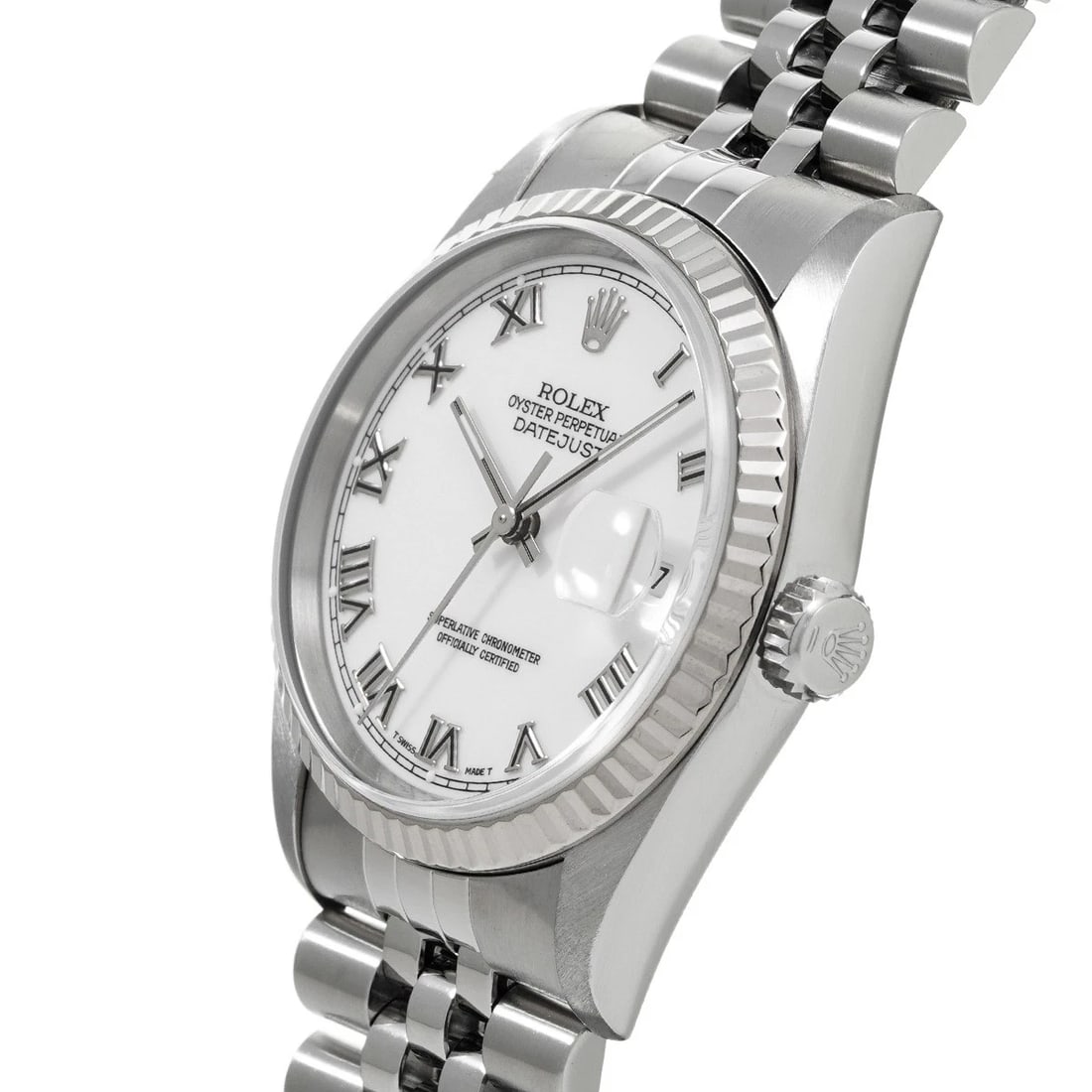 ROLEX DATEJUST WHITE WATCH - 2