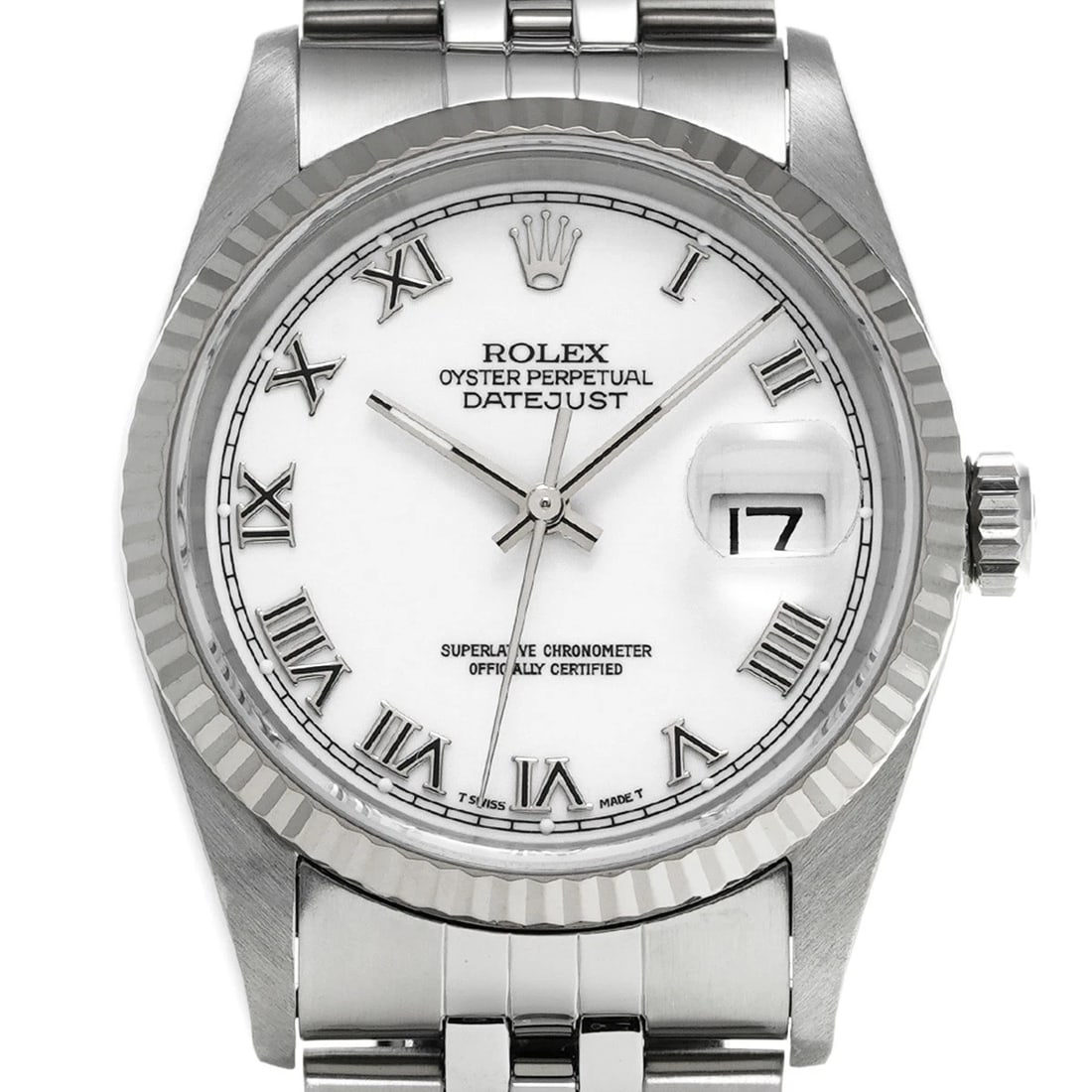 ROLEX DATEJUST WHITE WATCH - 4