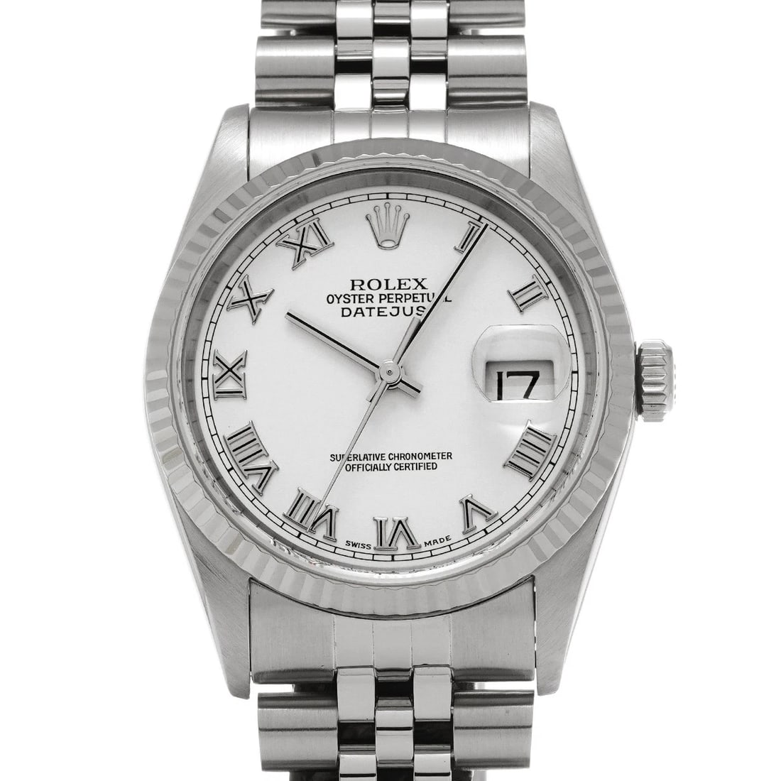 ROLEX DATEJUST WHITE WATCH: ROLEX Datejust white WATCH Brand: ROLEX Type: Wristwatch Material: Band Material Stainless steel, Case Material Stainless steel Color: Dial Color white Size: ??Case? H/about 36mm W/about 36mm