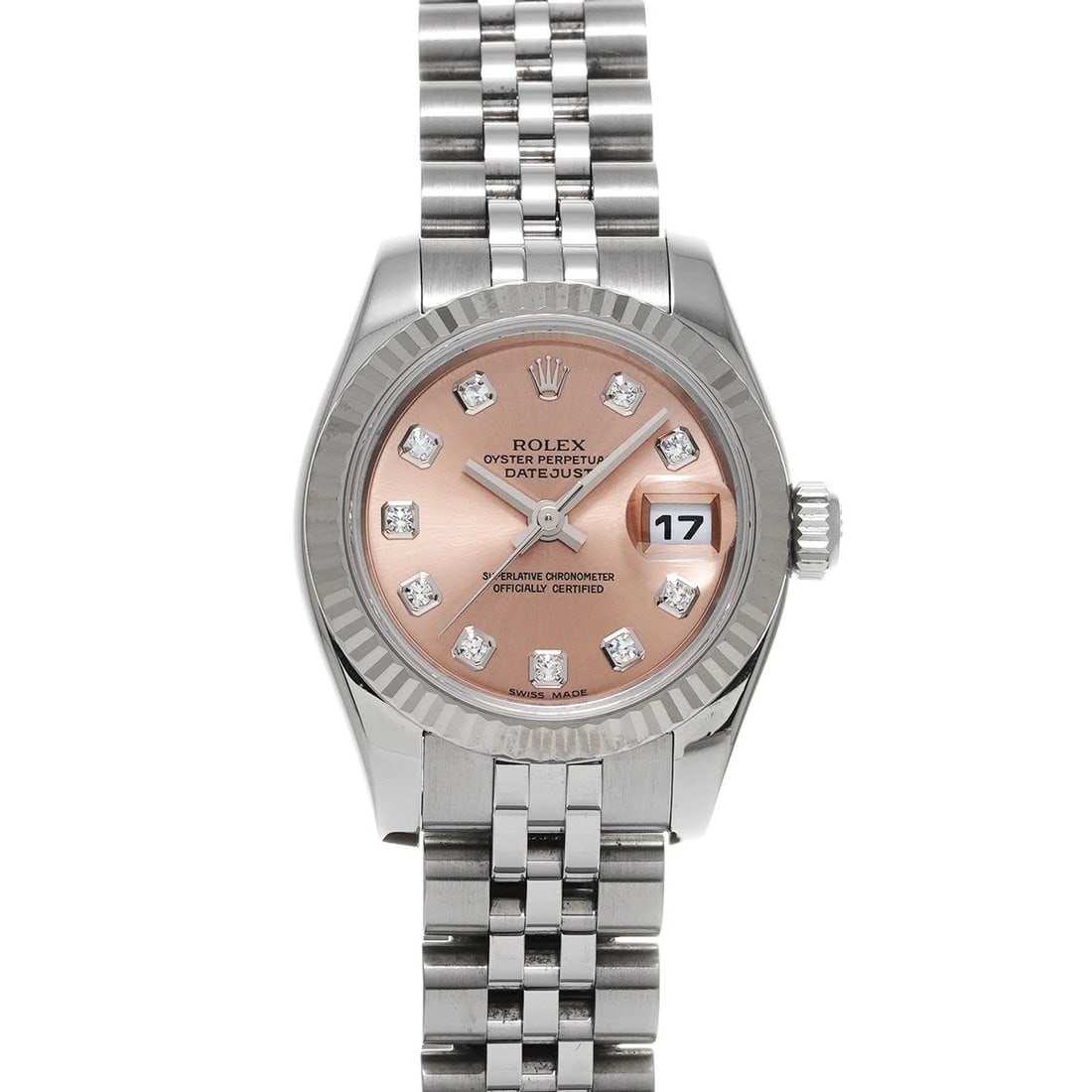ROLEX DATEJUST PINK DIAMOND WATCH: ROLEX Datejust pink diamond WATCH Brand: ROLEX Type: Wristwatch Material: Band Material Stainless steel, Case Material Stainless steel Color: Dial Color pink/diamond Size: ??Case? H/about 26mm