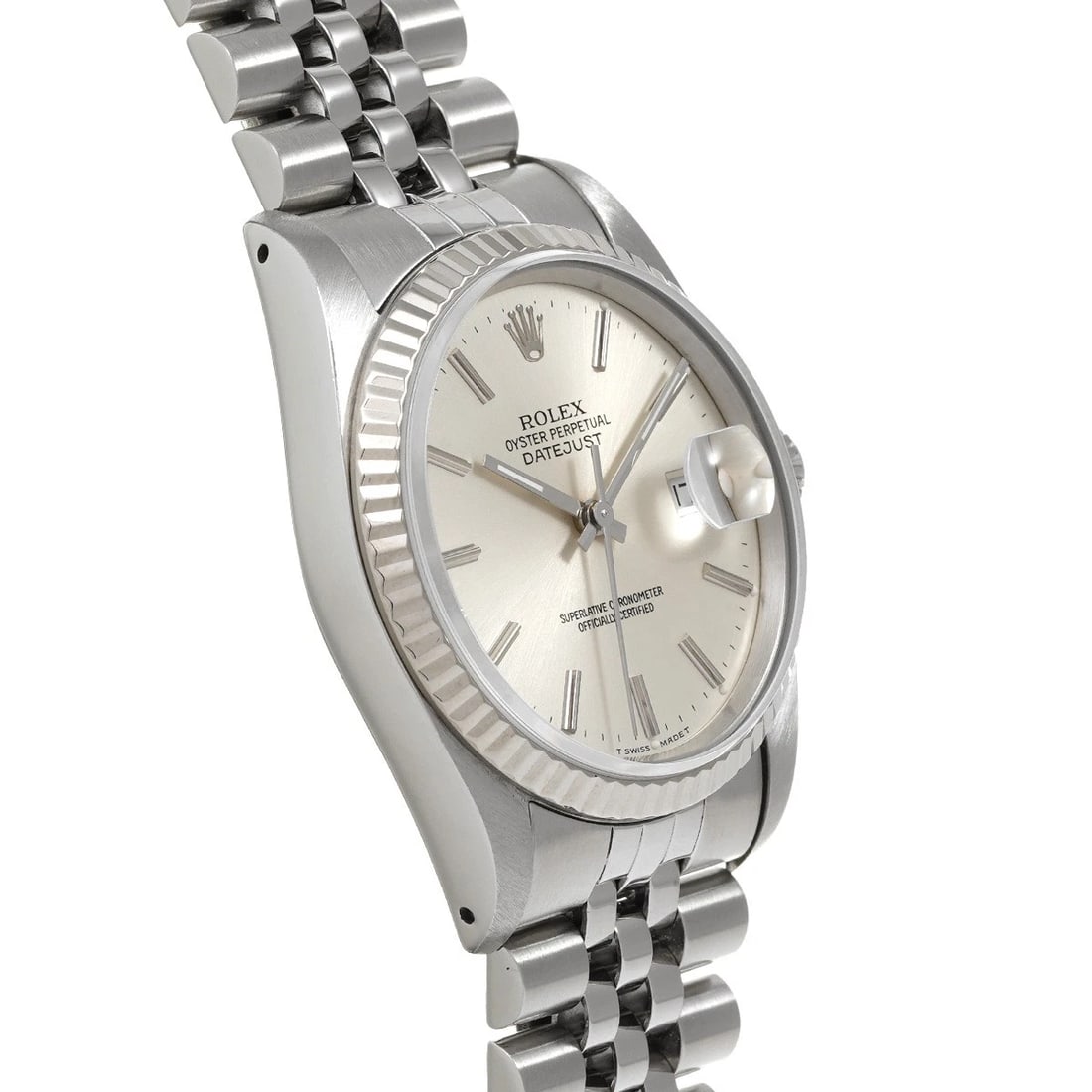 ROLEX DATEJUST SILVER WATCH - 3