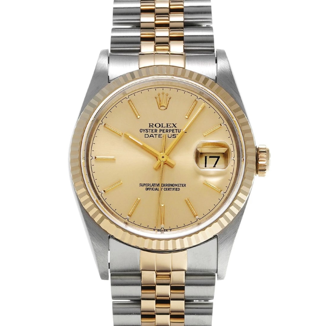 ROLEX DATEJUST CHAMPAGNE WATCH: ROLEX Datejust Champagne WATCH Brand: ROLEX Type: Wristwatch Material: Band Material Stainless steel/Yellow Gold, Case Material Stainless steel Color: Dial Color Champagne Size: ??Case?