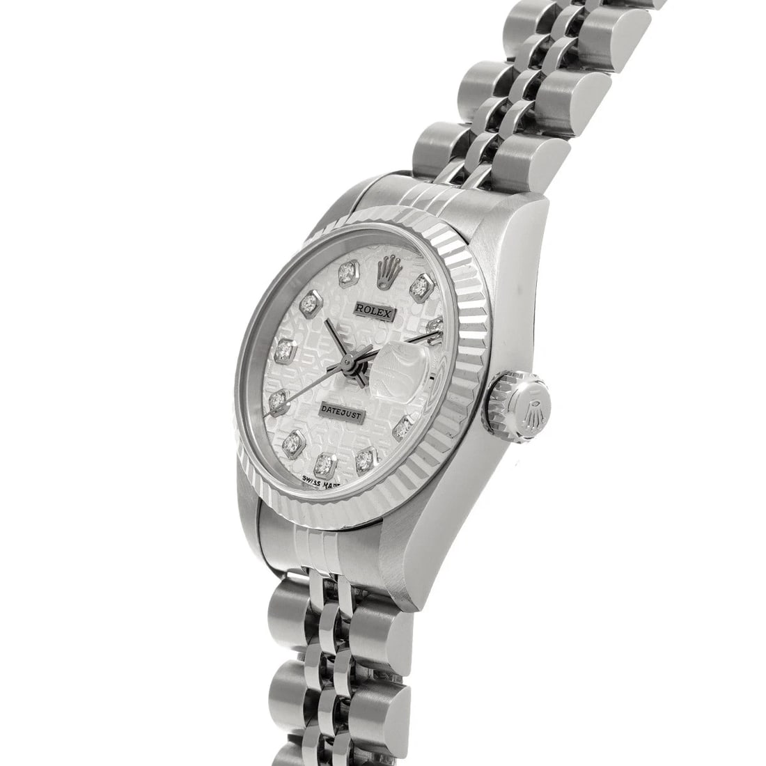 ROLEX DATEJUST SILVER COMPUTER DIAMOND WATCH - 2