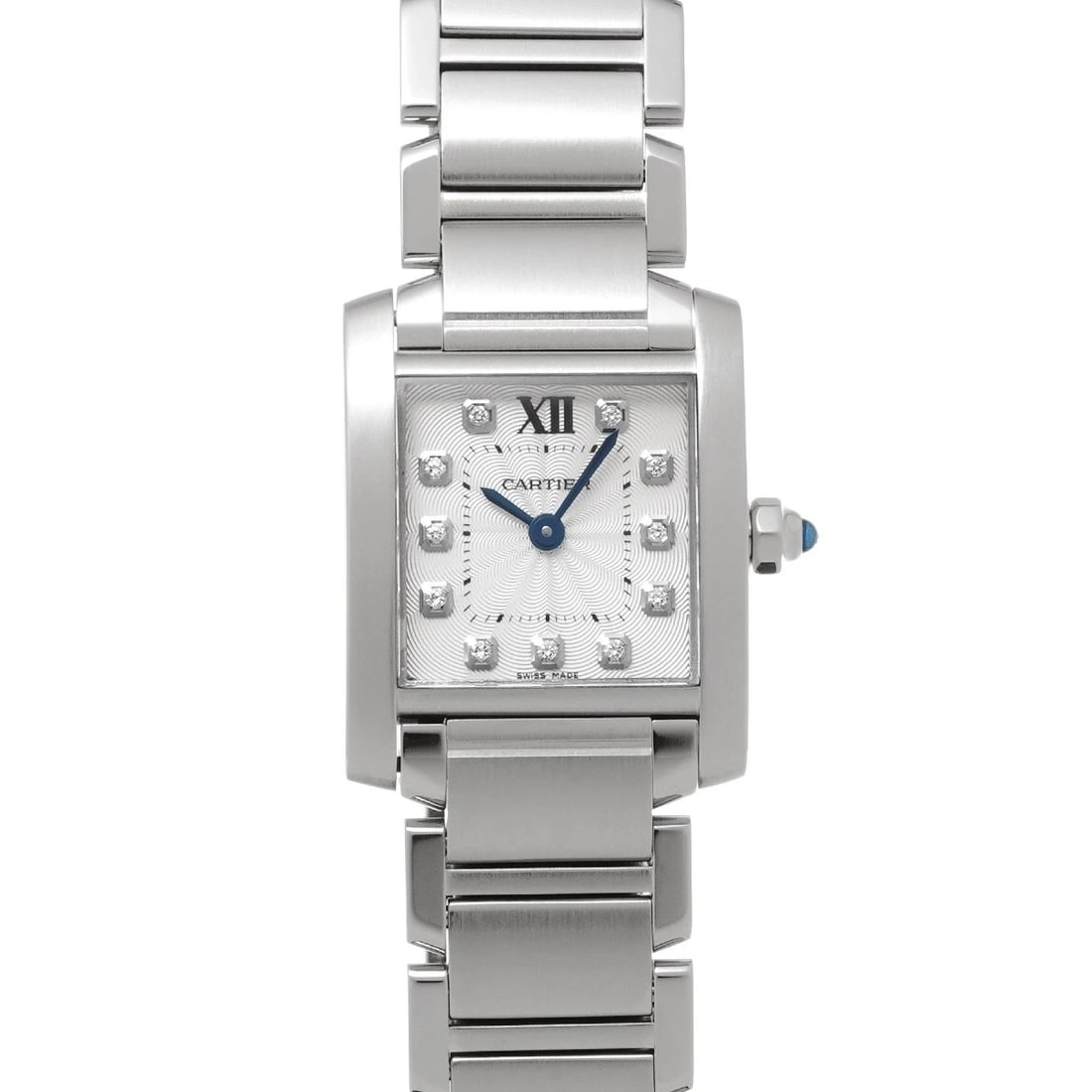 CARTIER TANK FRANCAISE SILVER DIAMOND WATCH (1 of 4)